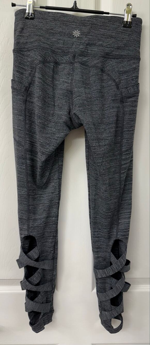 Athleta High-Rise Spacedye Cutout Chaturanga Tights in a grey marled XSP legging